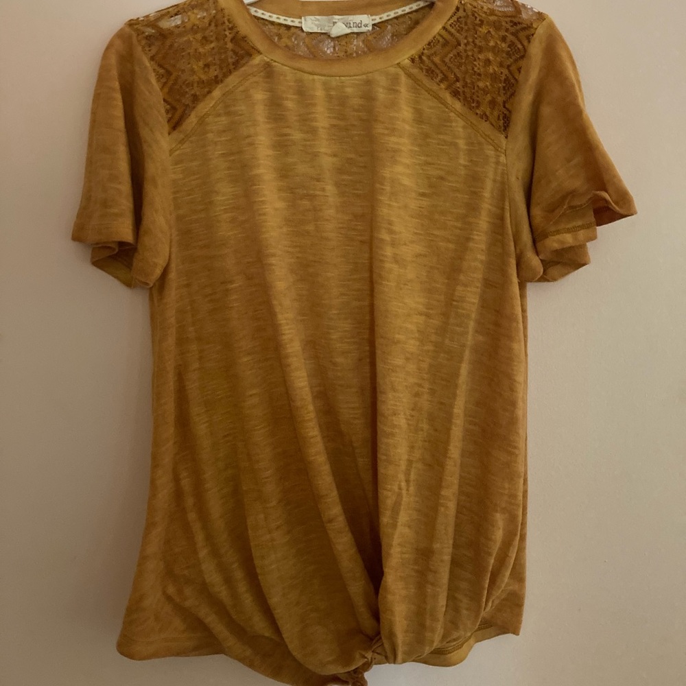 Rewind dark yellow short sleeve shirt.